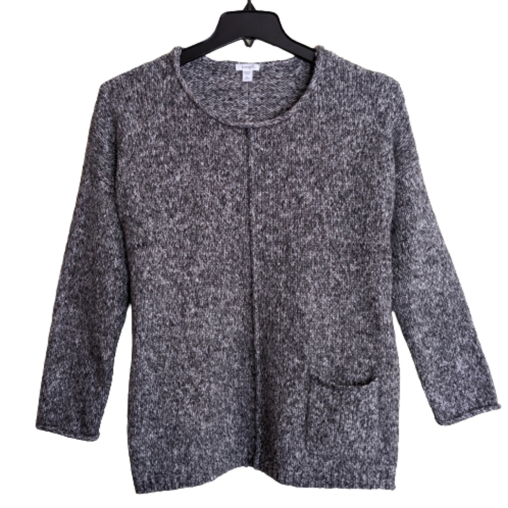 J. Jill Pure Jill Sweater Marled Gray Tunic Rolled Neck LP